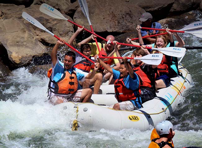 River rafting at A-Lodge in Boulder, Colorado